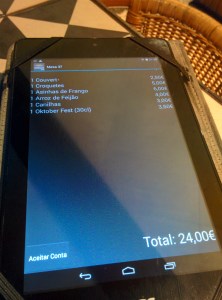 The bill came on a tablet! 